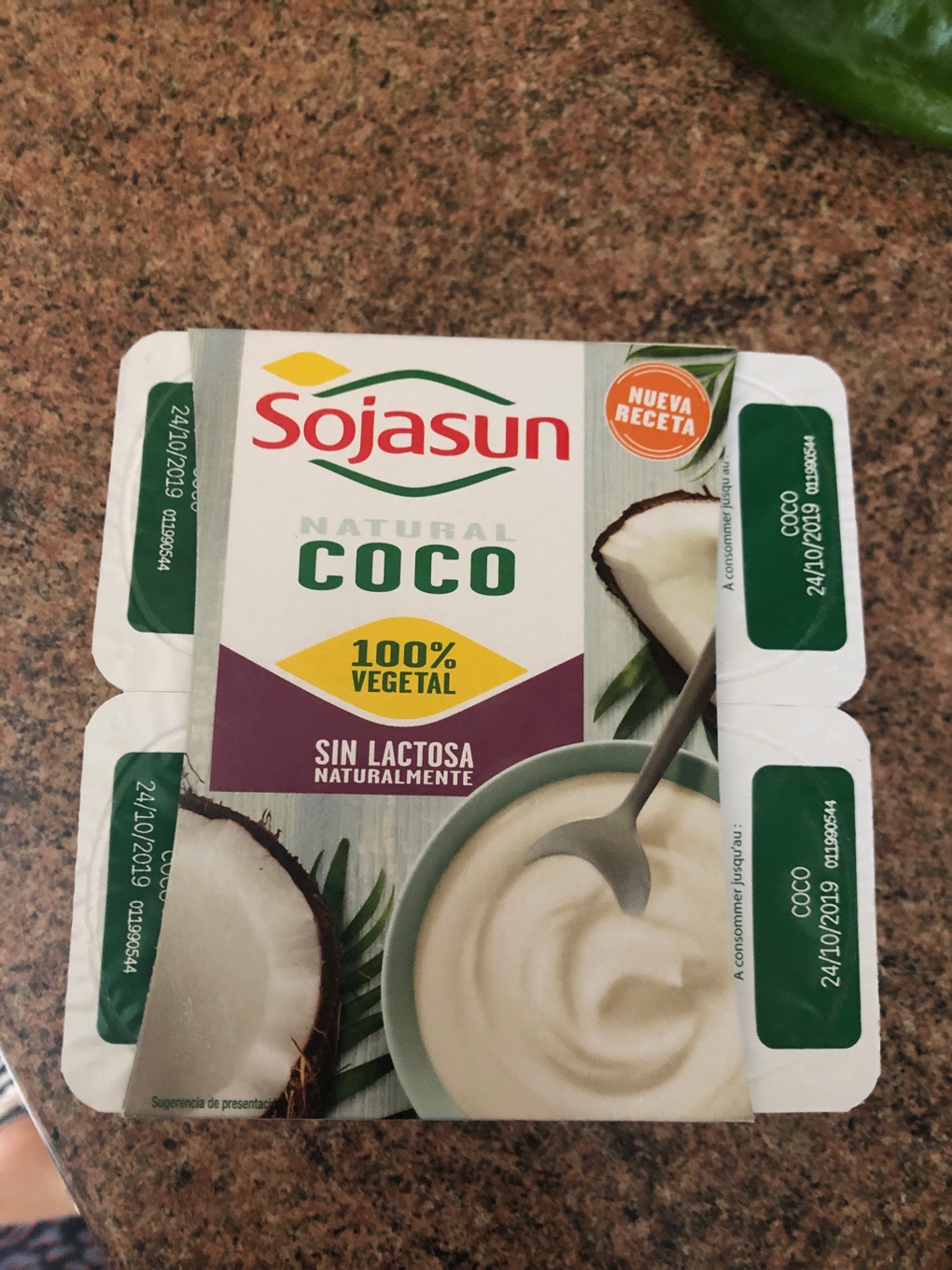 Yogur natural de coco