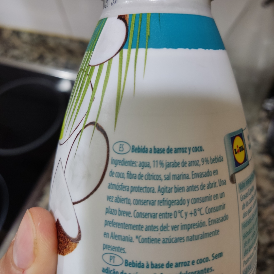 Bebida de arroz y coco Bebida de arroz y coco