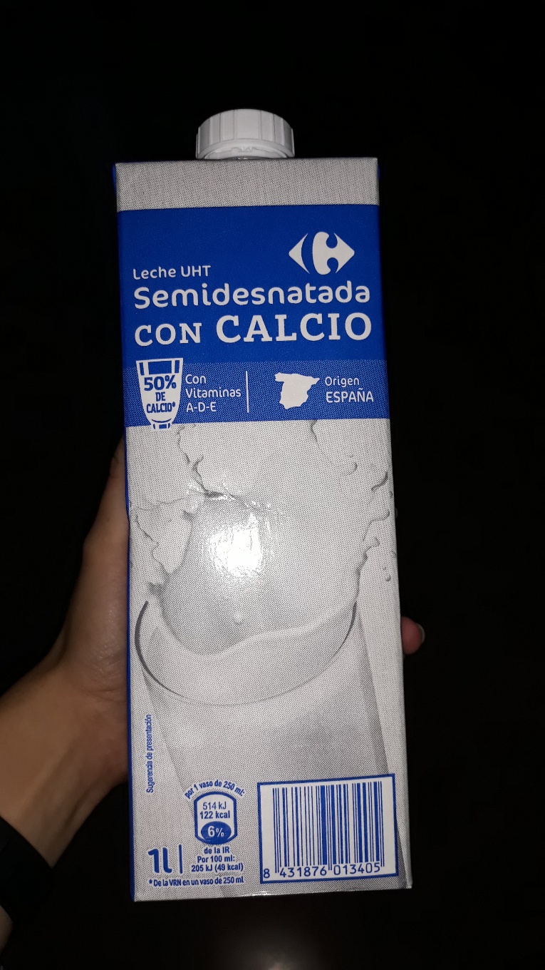 Leche semidesnatada con calcio