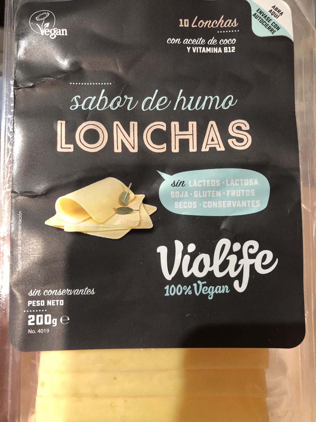 Sustituto vegano del queso en lonchas