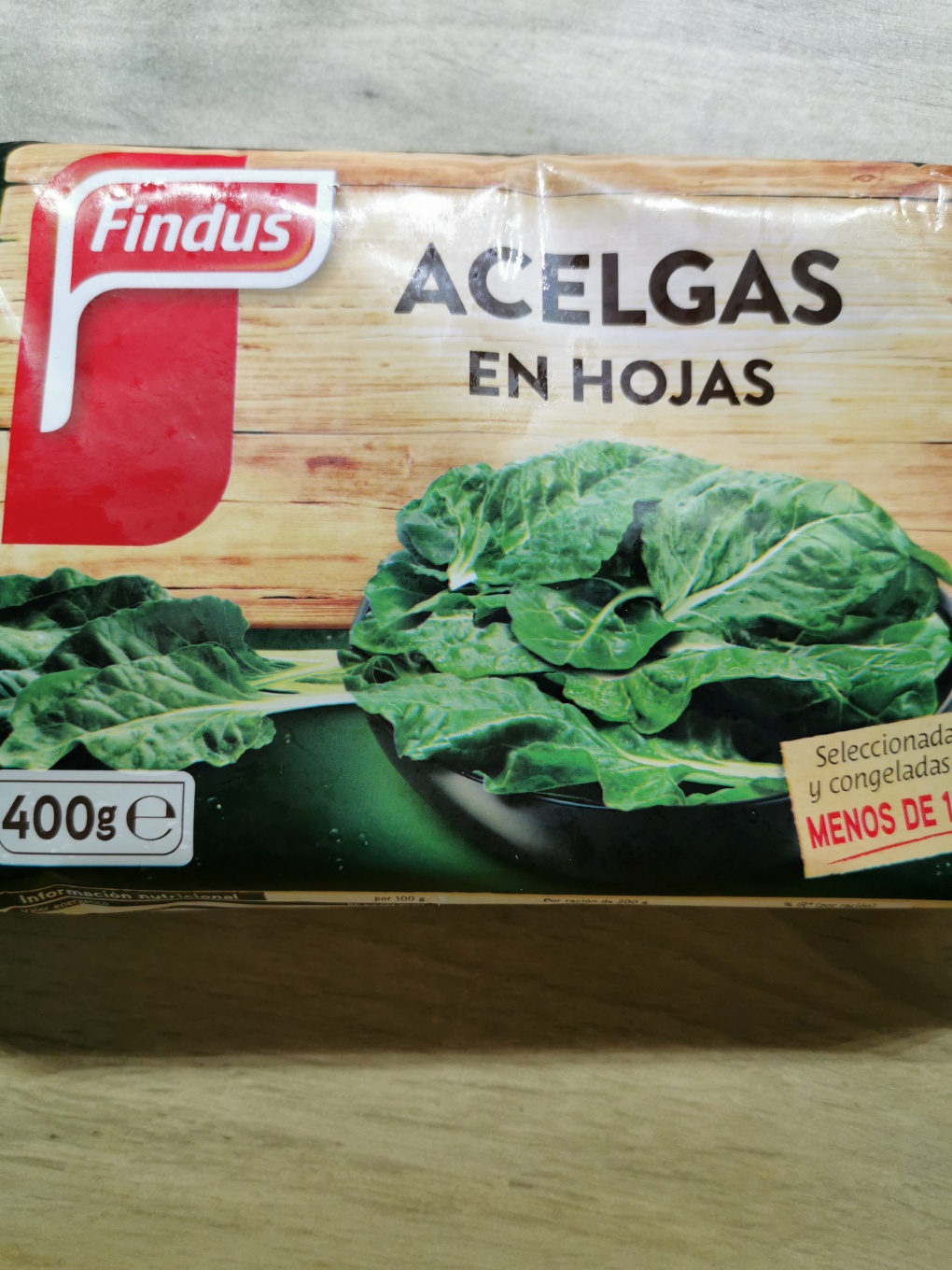 Acelgas en hojas