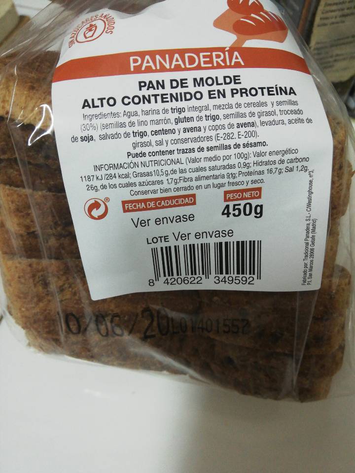 Pan de molde alto contenido en proteína Pan de molde alto contenido en proteína