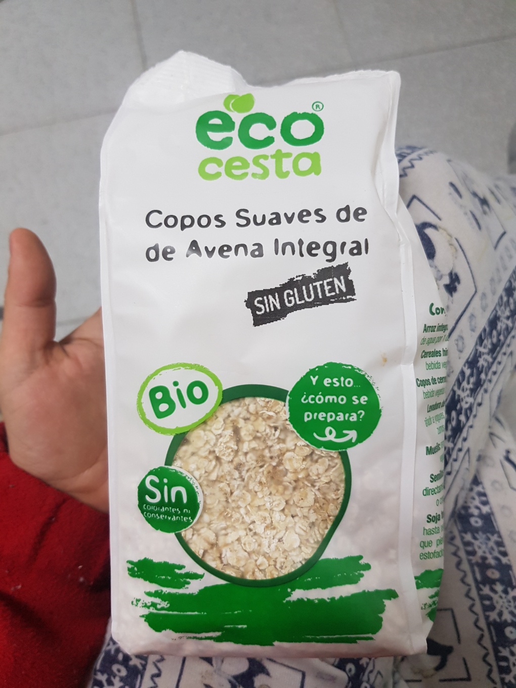 Copos suaves de avena integral sin gluten