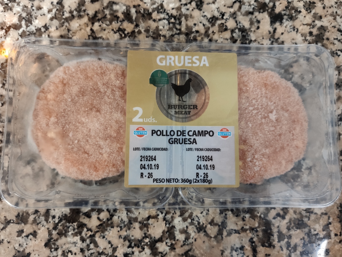 Hamburguesa de pollo de campo