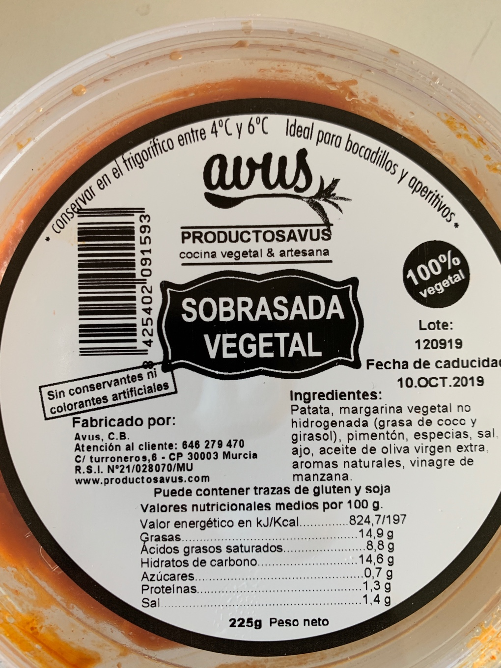 Sobrasada vegetal