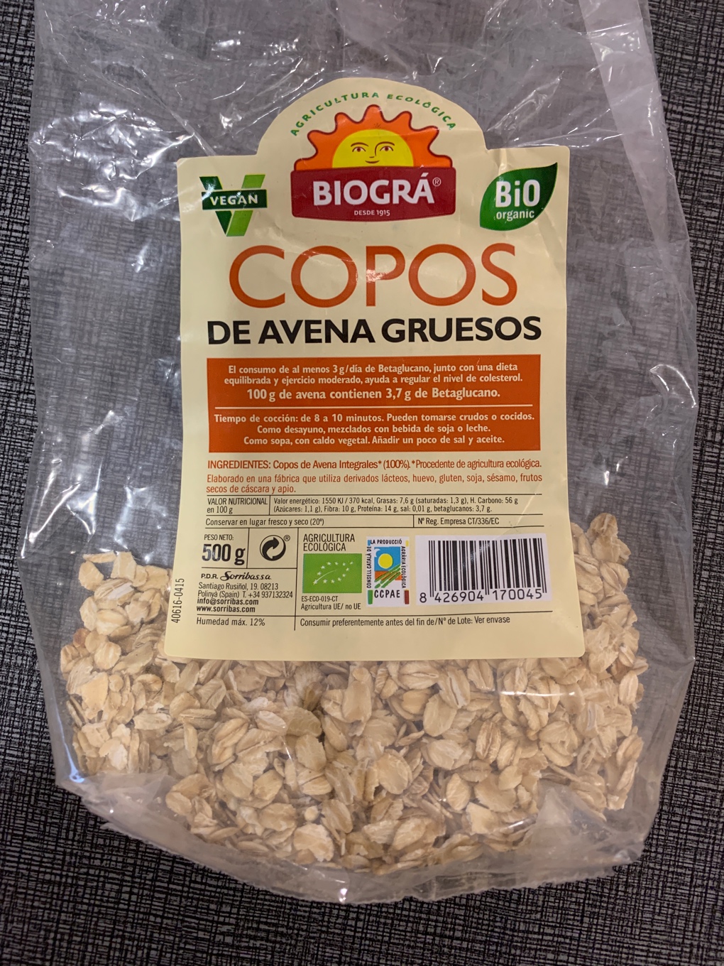 Copos de avena gruesos