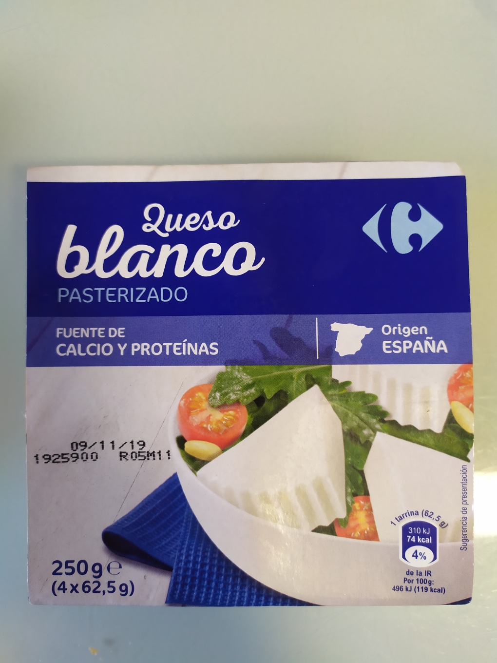 Queso blanco pasteurizado 