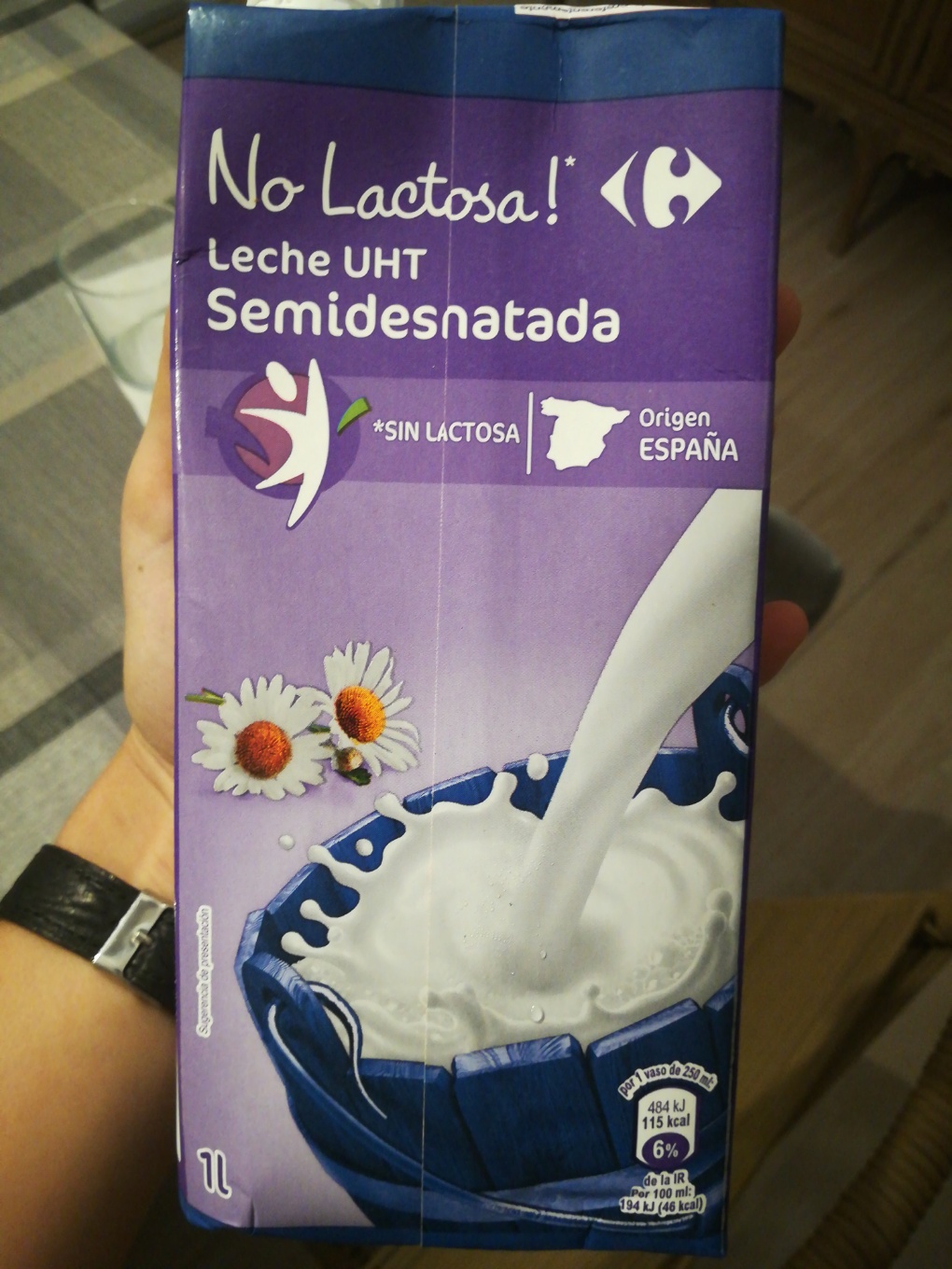 Leche UHT semidesnatada sin lactosa