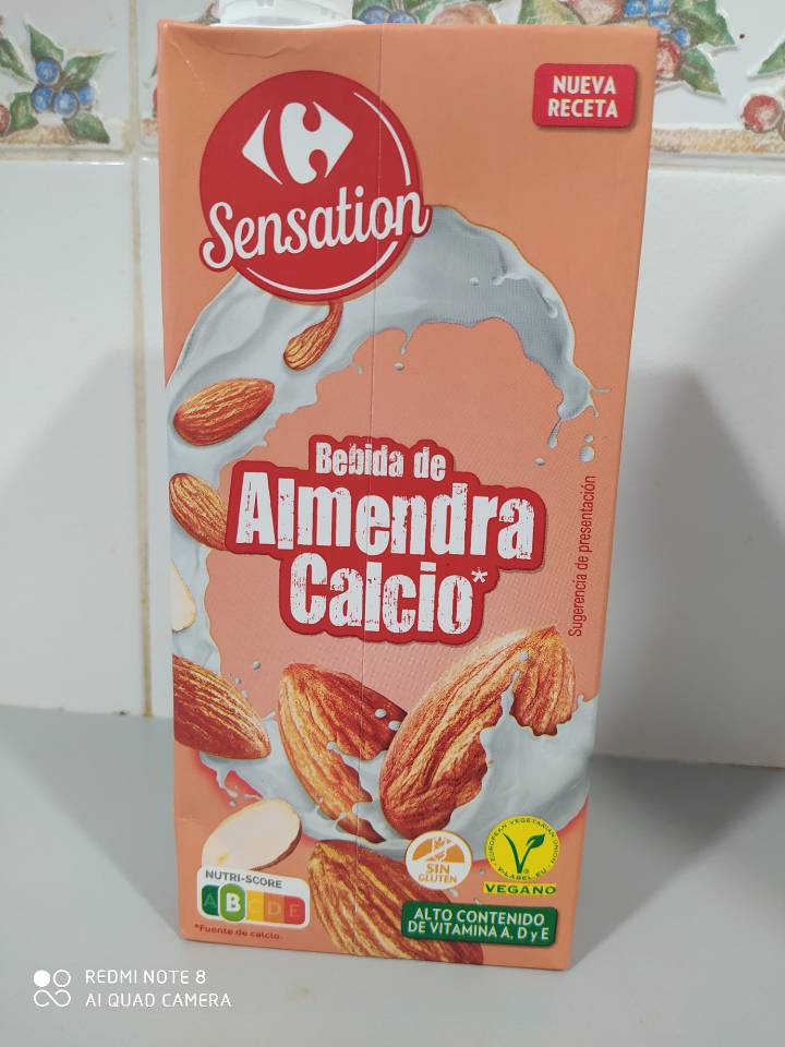 Bebida de almendras con calcio