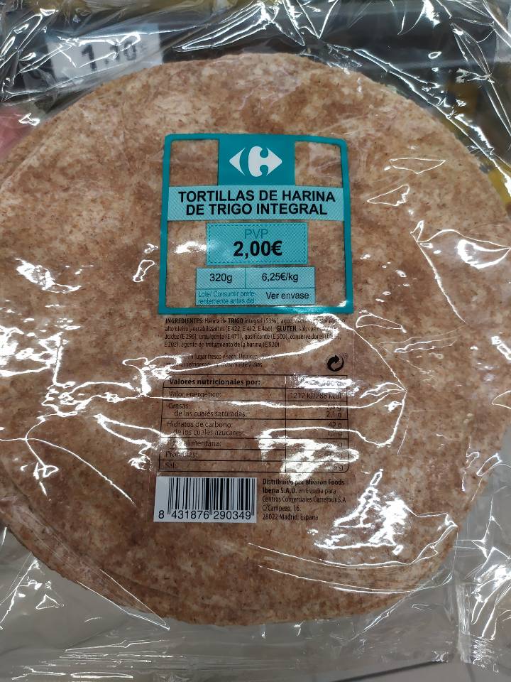 Tortillas de harina integral Tortillas de harina integral