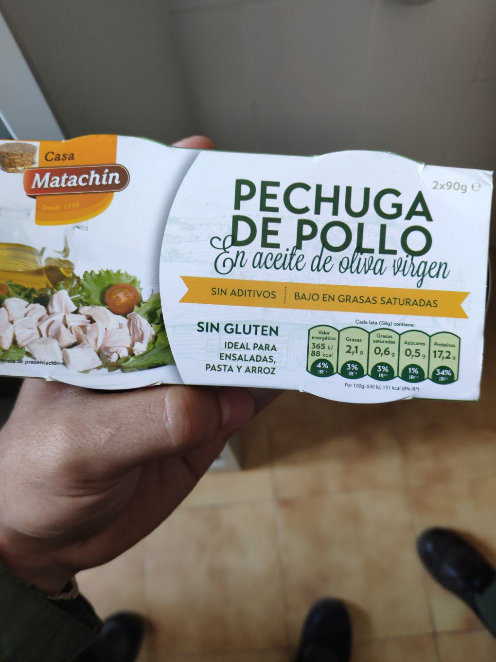 Pechuga de pollo en aceite de oliva virgen