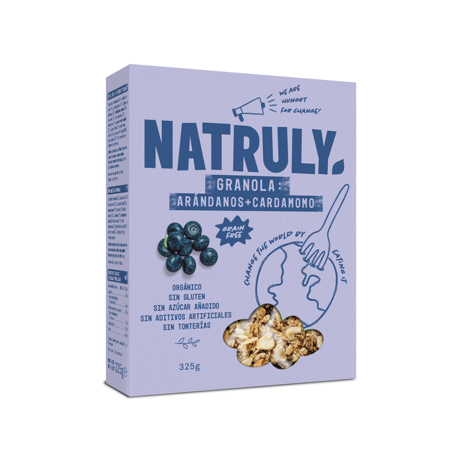 Natural granola con arándanos, cardamomo y amaranto