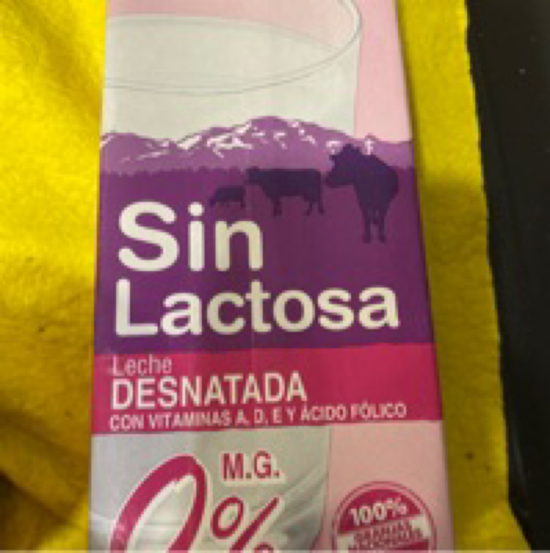 Leche desnatada sin lactosa