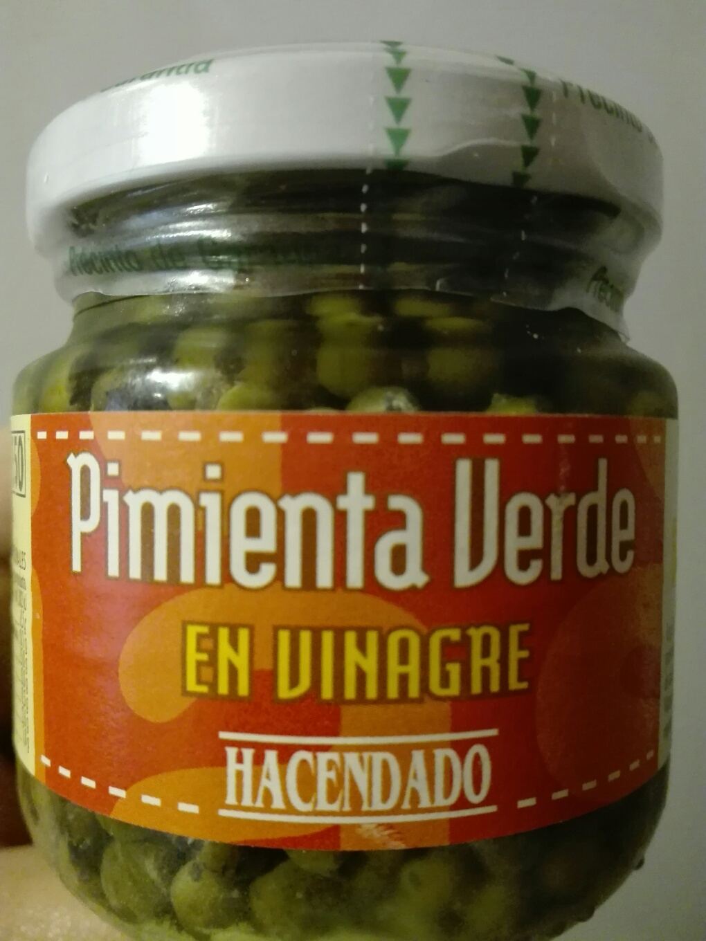 Pimienta verde en vinagre