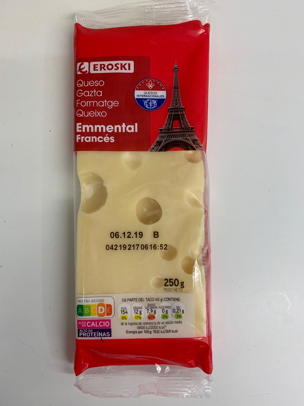 Queso emmental francés