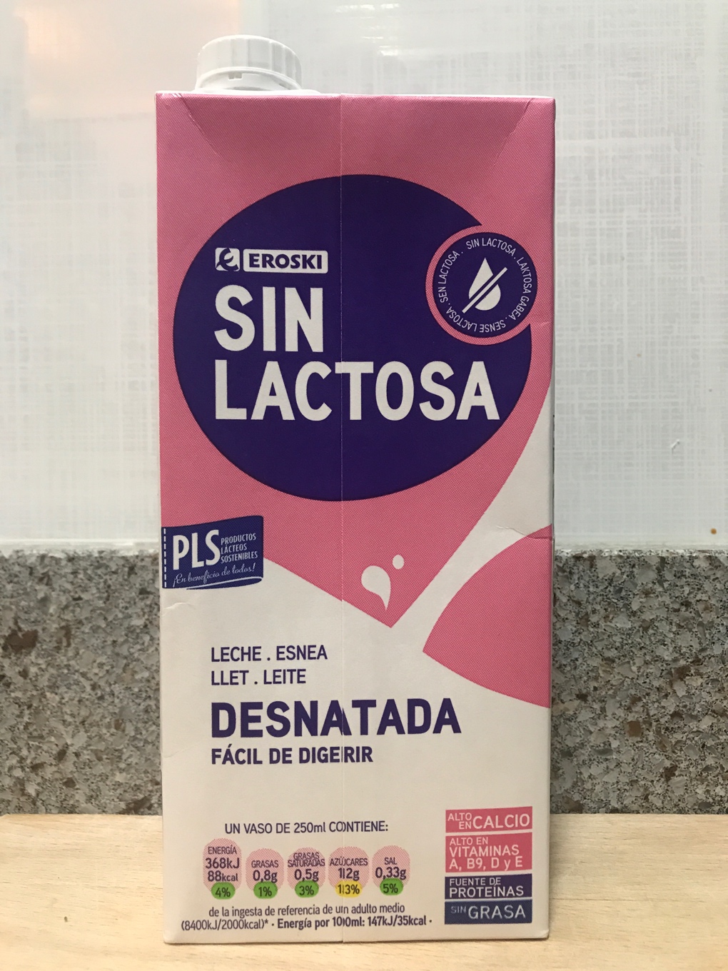 Leche desnatada sin lactosa 