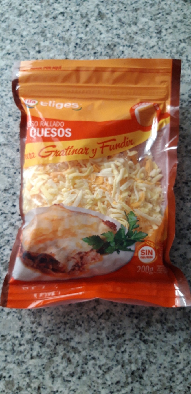 Queso rallado gratinar y fundir