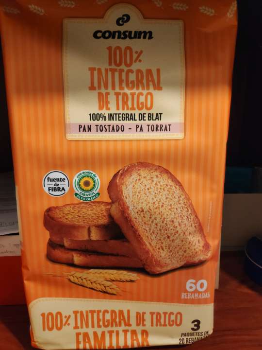 Pan tostado integral familiar Pan tostado integral familiar
