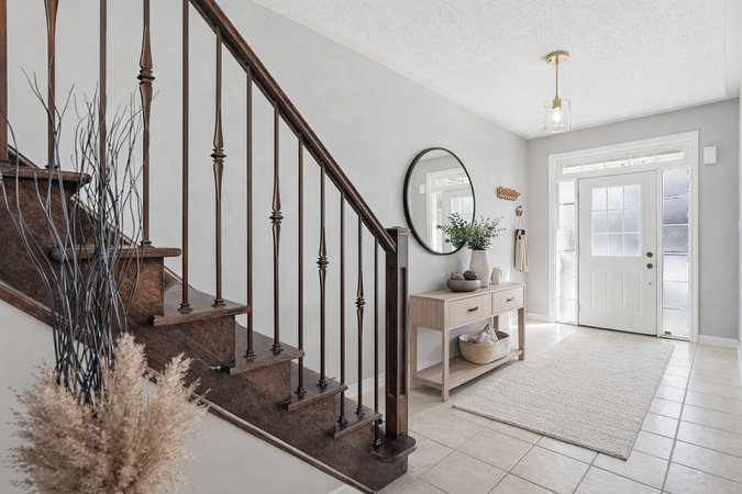 Elegant entryway with modern decor