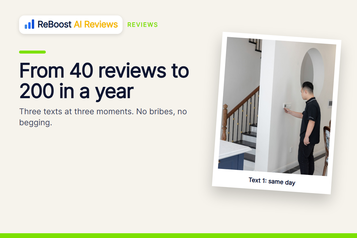 How to get more Google reviews for an HVAC company with a three-text system