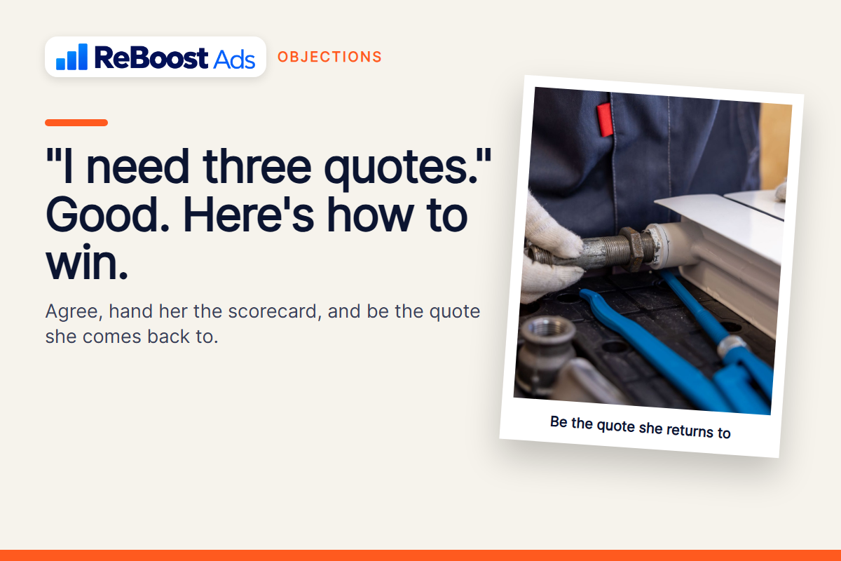 How to overcome the I need three quotes objection on an HVAC replacement
