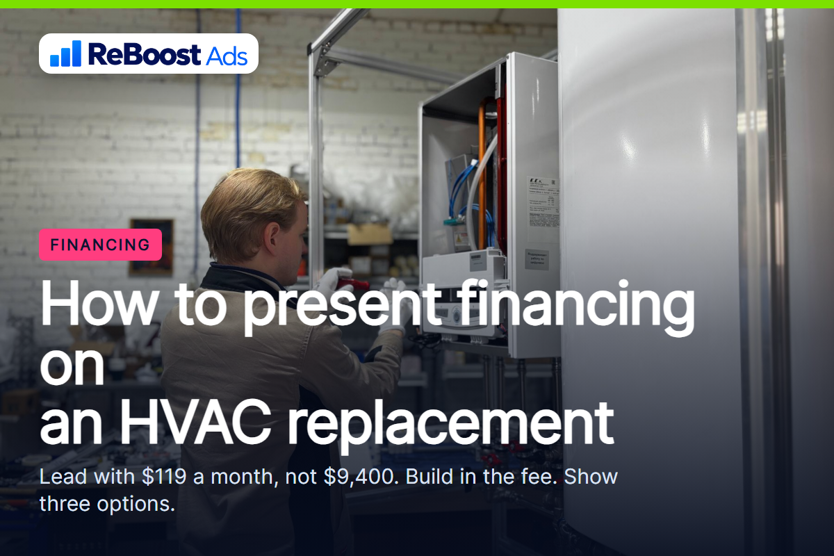 How to present financing on an HVAC replacement quote with monthly payments