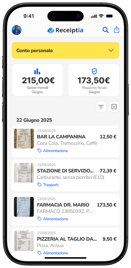 Receiptia App Screenshot