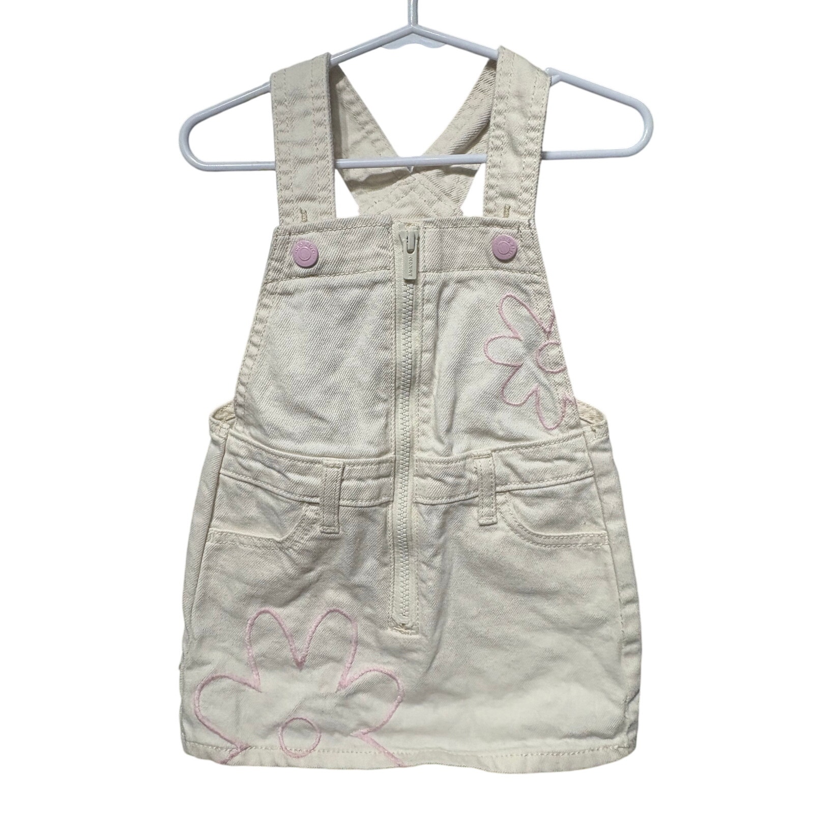 $4 - White Overall Dress - Old Navy - 2T