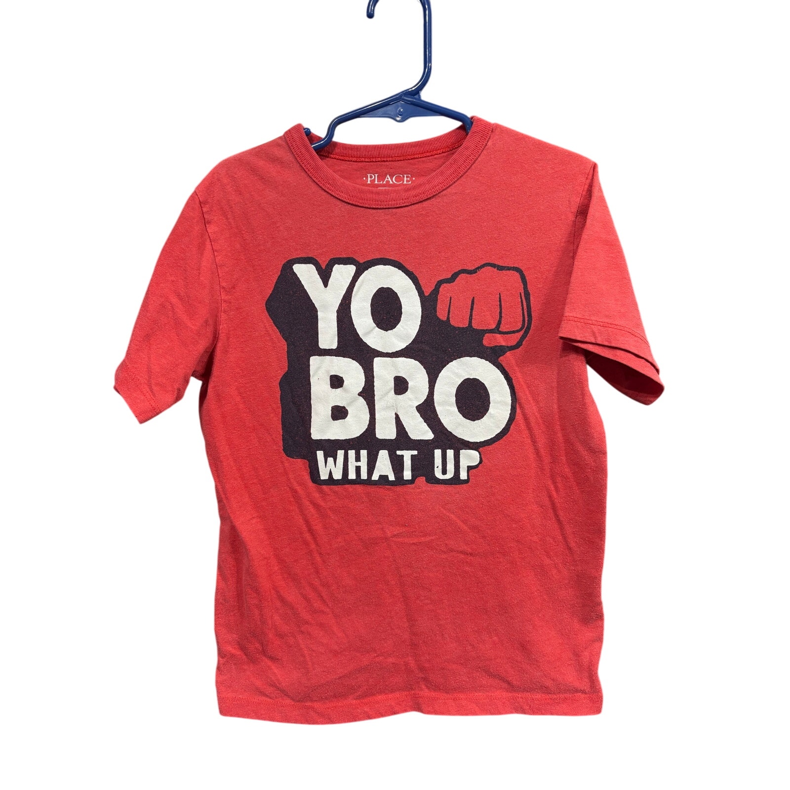 $3 - Red "Yo Bro What Up" Fist Bump SS - The Children's Place - 5/6