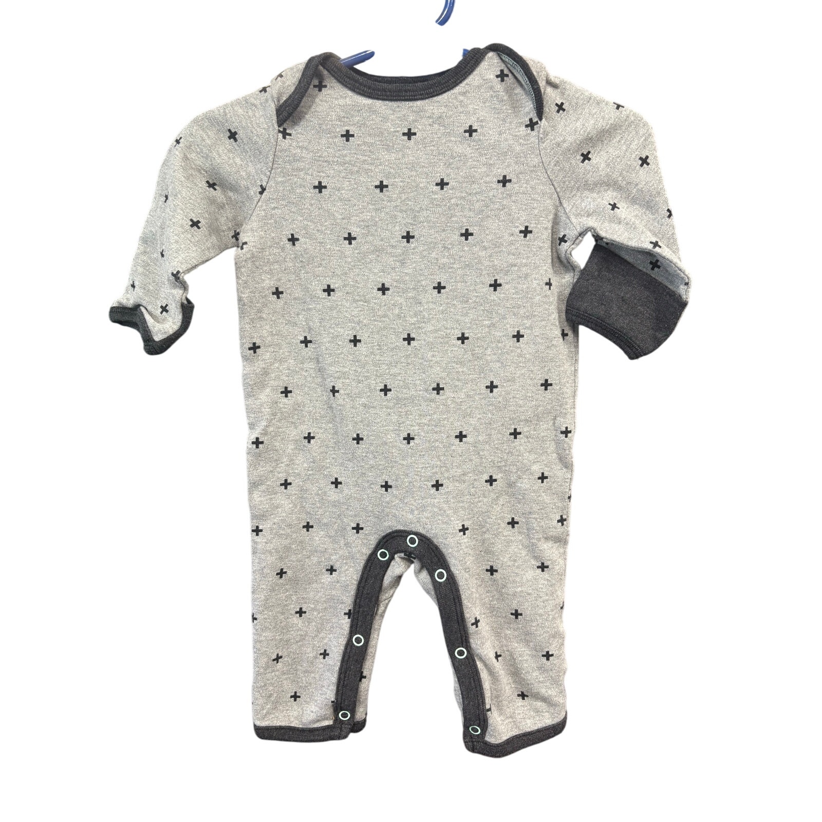 $3 - Gray Patterned Sleeper - Cloud Island - 0-3mo