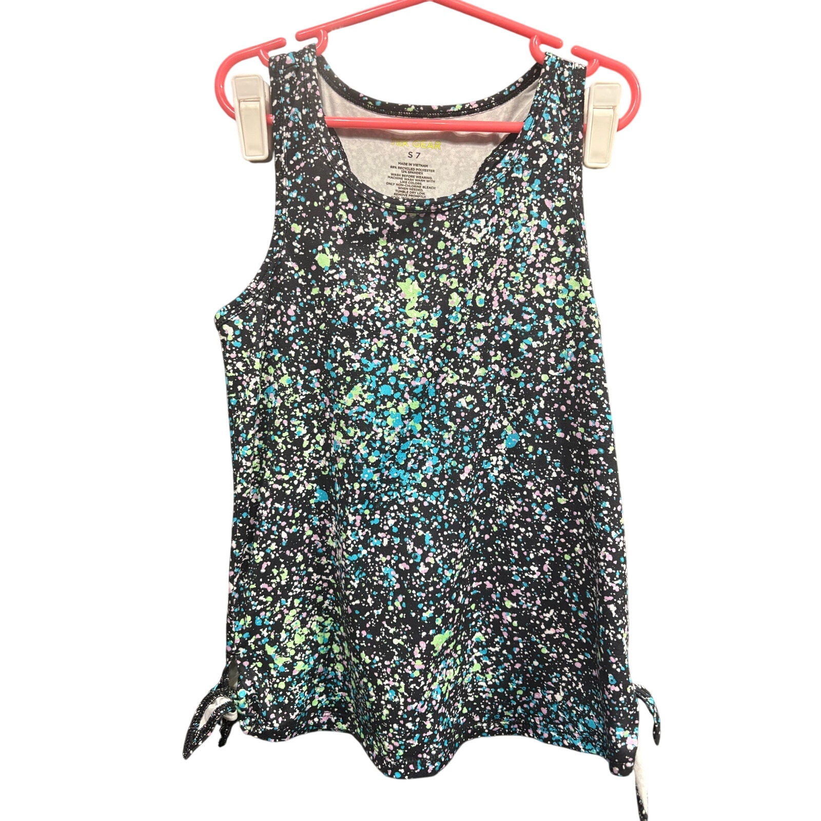 $3 - Black Splatter Tank - Tek Gear - S 7