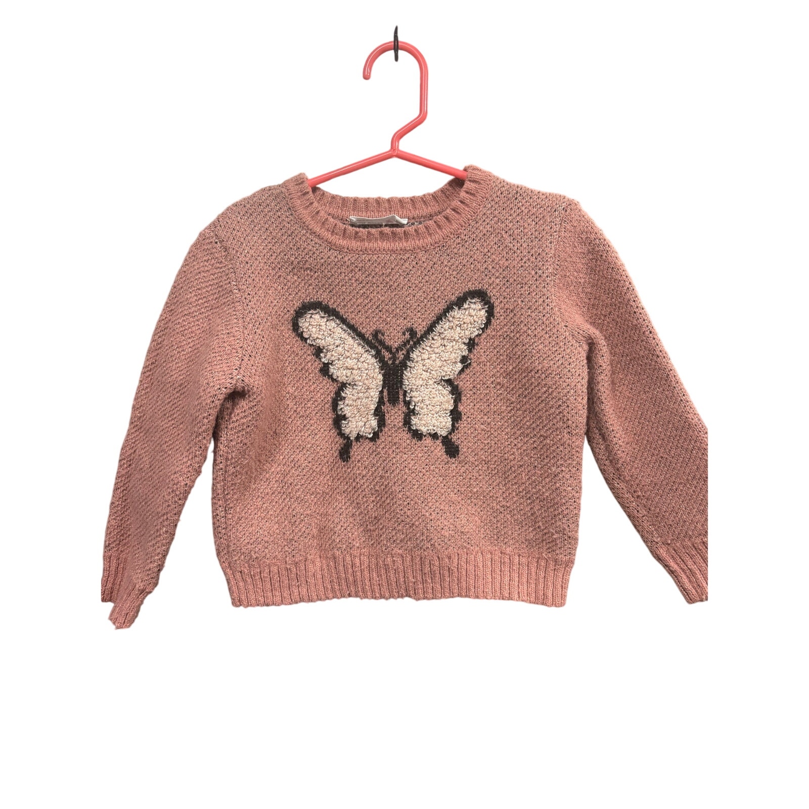 $4 - Blush Butterfly Sweater - knit works - 4T