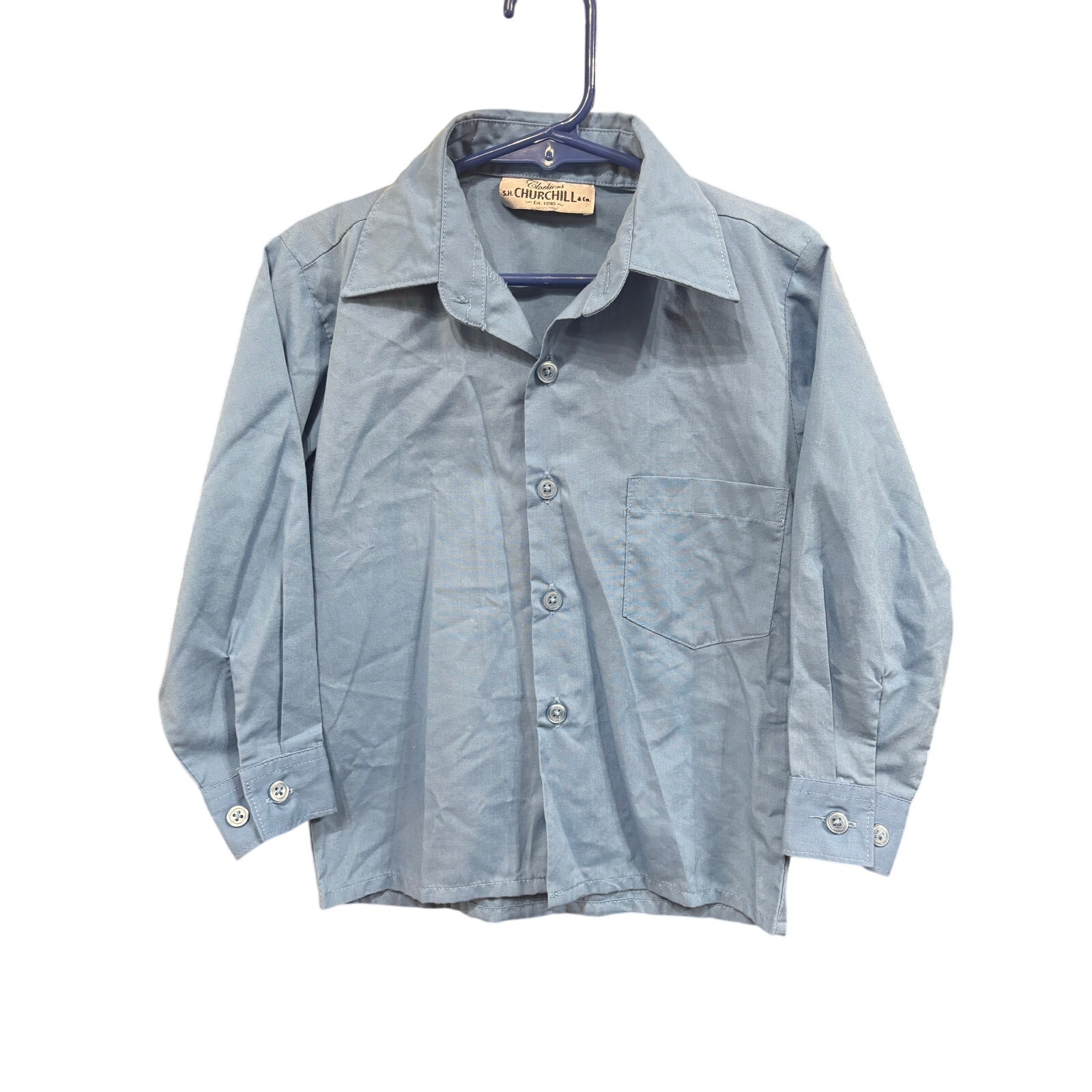 $4 - Light Blue Collared Button-Up - Churchill - 3T