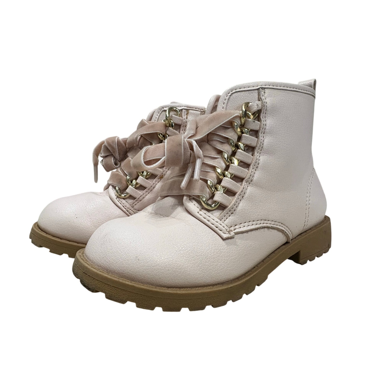 $4 - Pink Ribbon Laced Boots - Wonder Nation - 9