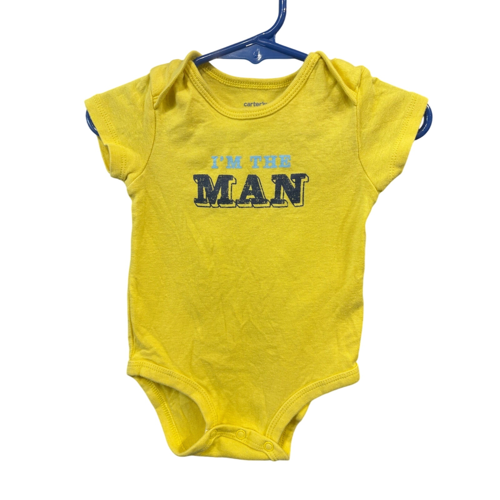 $2 - Yellow "I'm the Man" Onesie - Carter's - 6mo