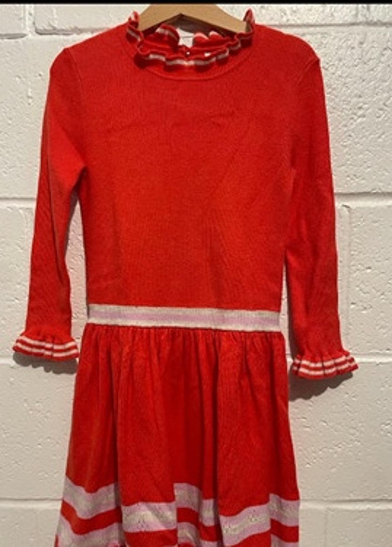 $12 - Mini Boden 6/7 years Red Orange Dress