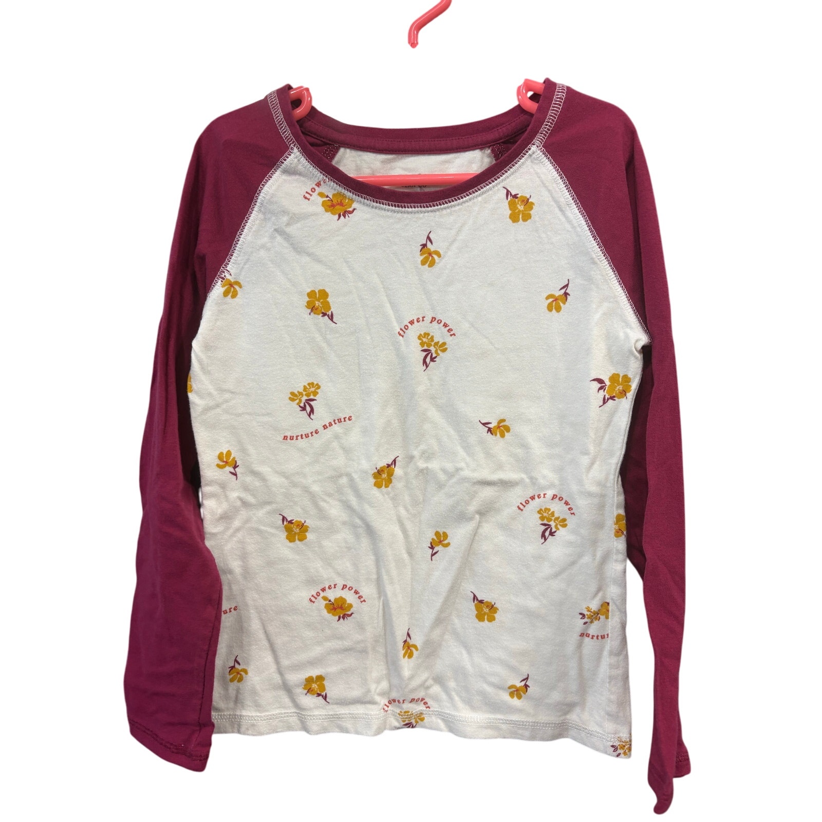 $4 - "Nurture Nature, Flower Power" LS - Arizona Jean Co - S (7/8)