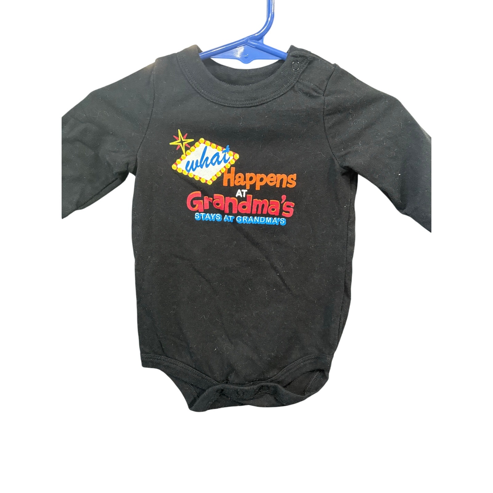 $2 - "What Happens at Grandma's" Vegas Inspired LS Onesie - Circo - 3mo