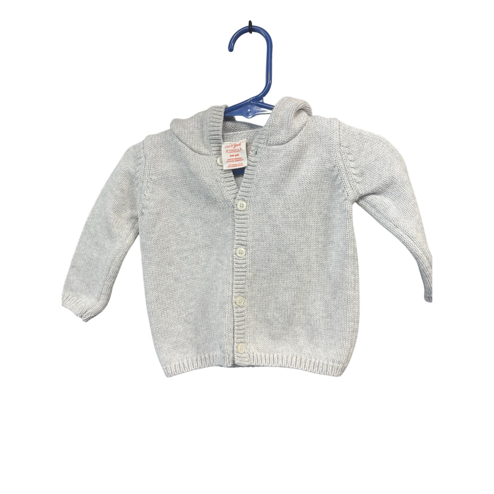 $4 - Organic Gray Bear Hoodie - Cat & Jack - 3-6mo