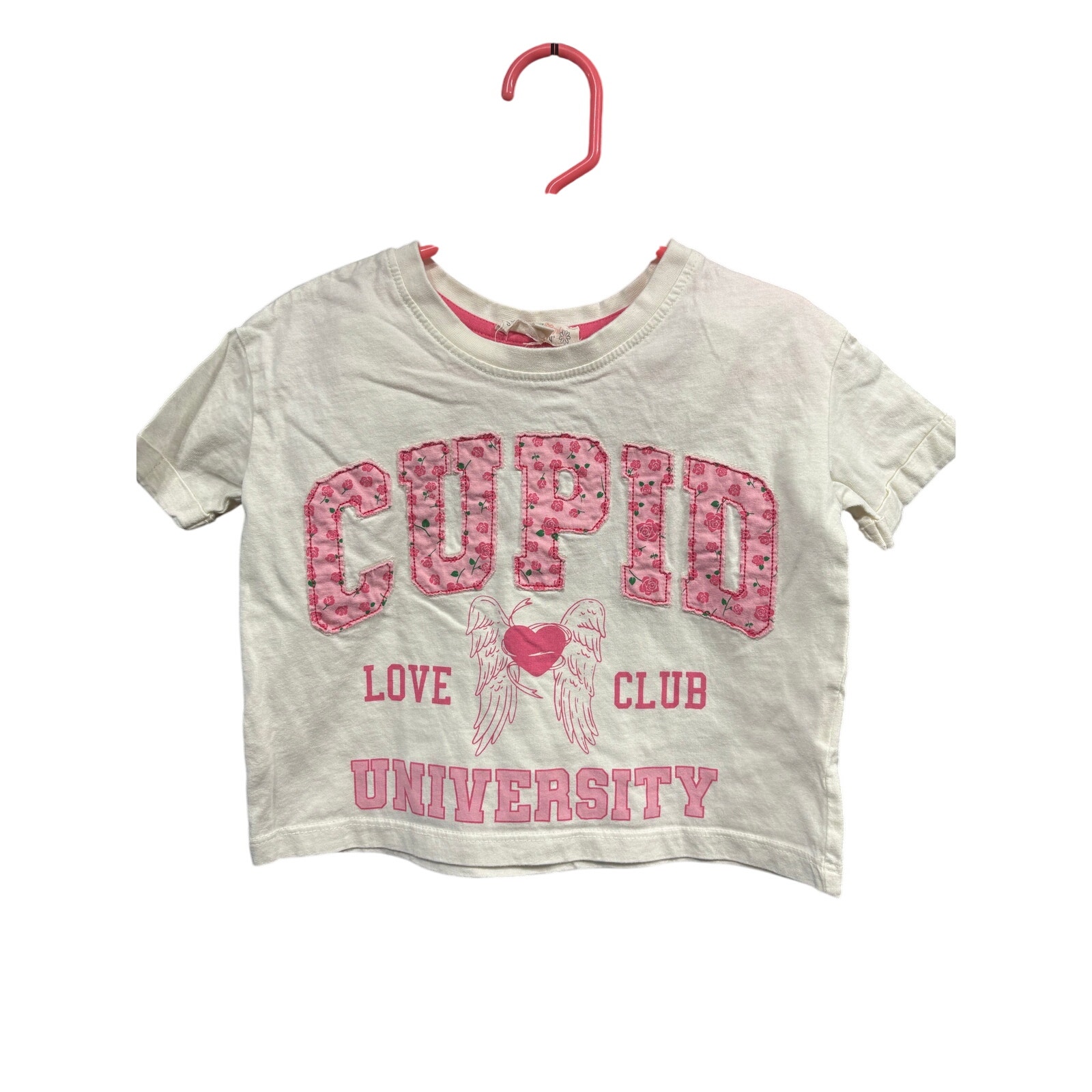 $4 - "Cupid University" Cropped SS - Messy Bun Just Chillin - 5