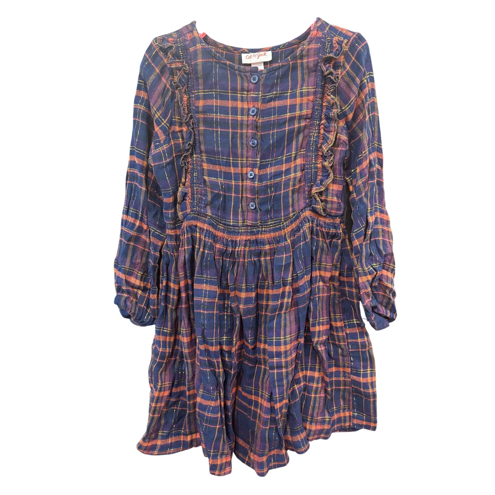 $5 - Plaid LS Dress - Cat & Jack - S (6/6x)