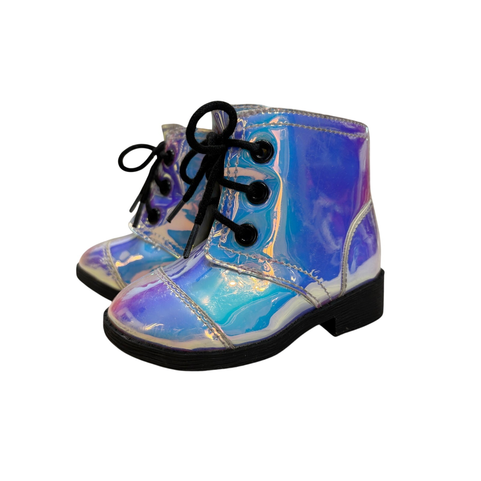 $4 - Holographic Lace-Up Boots - Wonder Nation - 5C