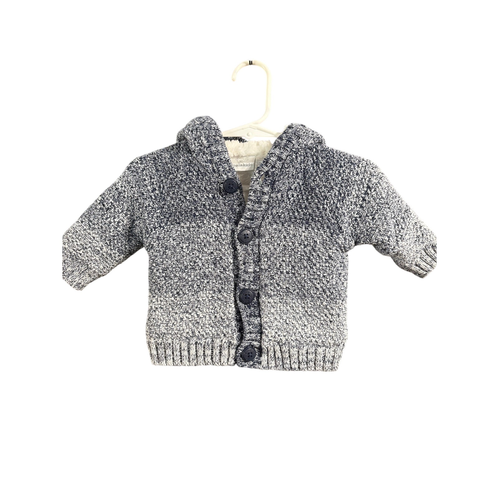 $7 - Grayscale Button Up Coat - Koala Baby - 0-3mo