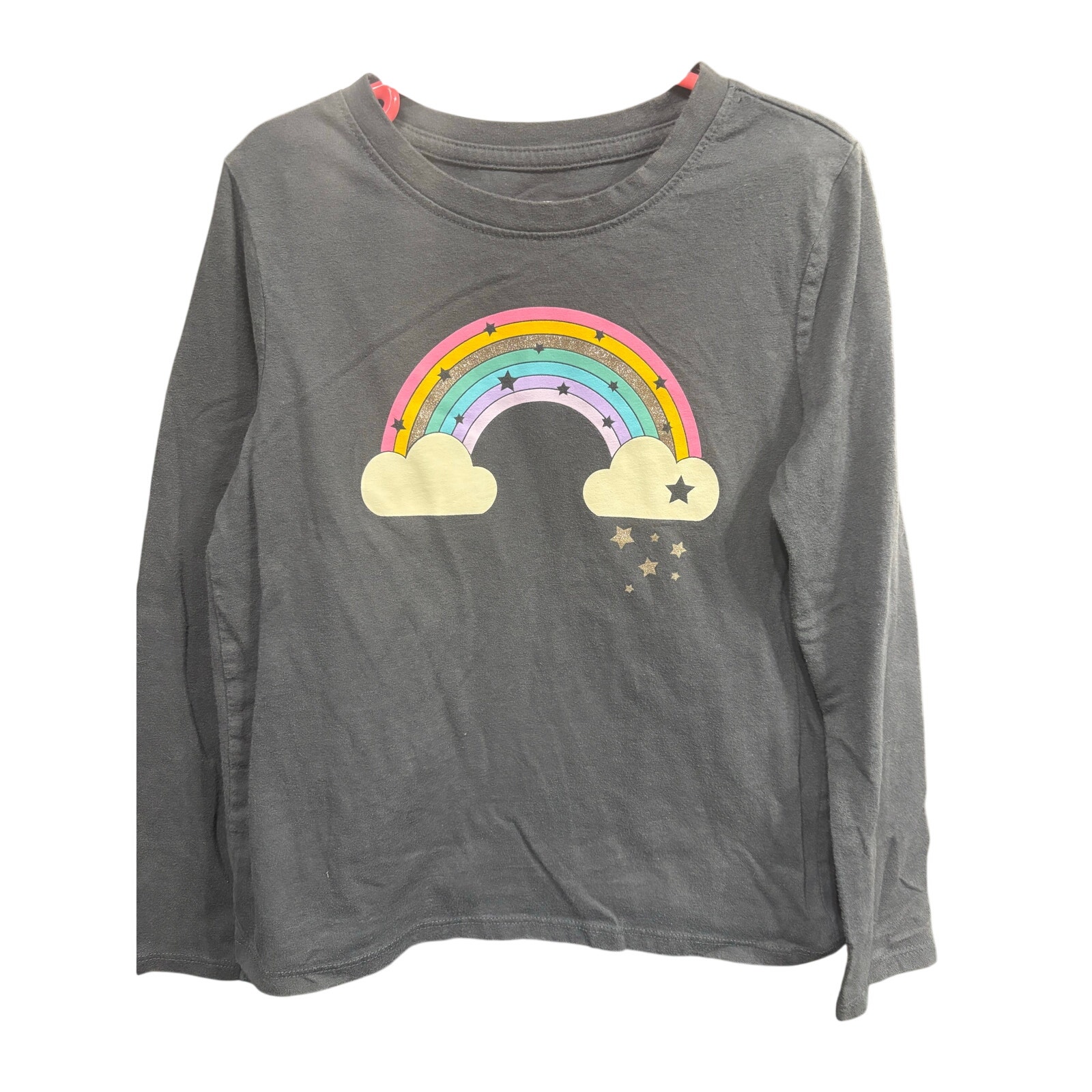 $4 - Gray Rainbow LS - Cat & Jack - S (6/7)