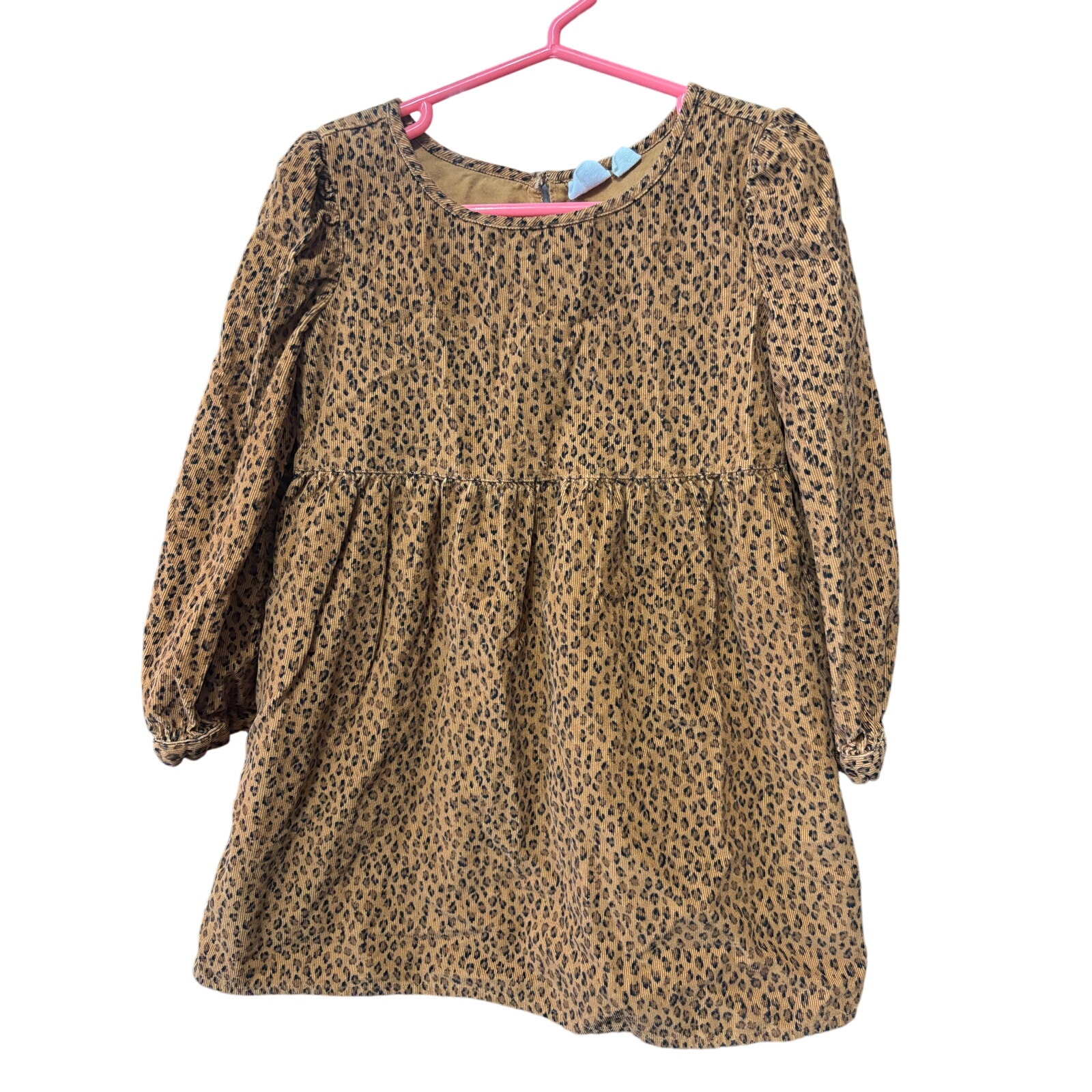 $5 - Cheetah Print LS Dress - GAP - XS (4-5)