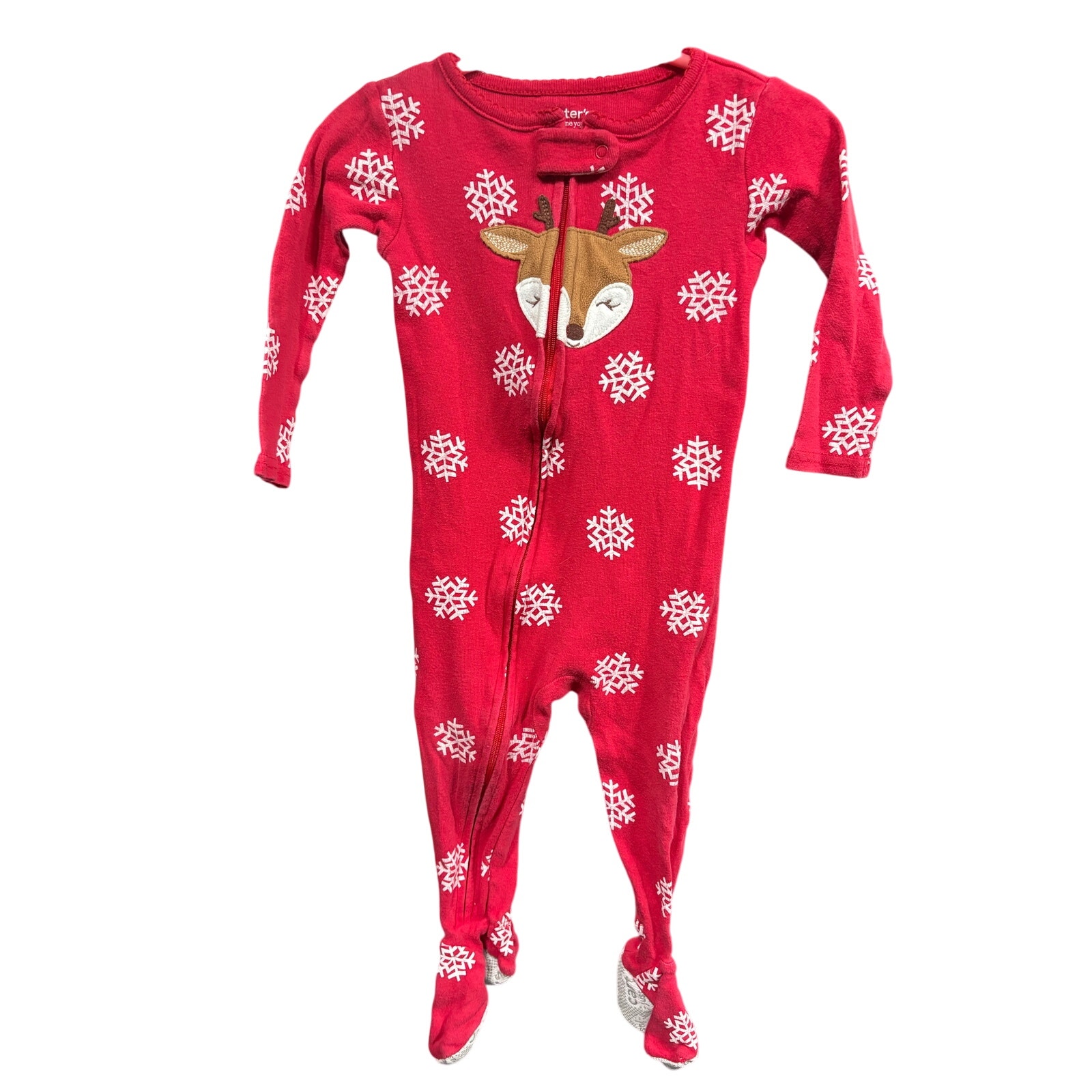$2 - Red Reindeer Christmas Sleeper - Carter's - 12mo