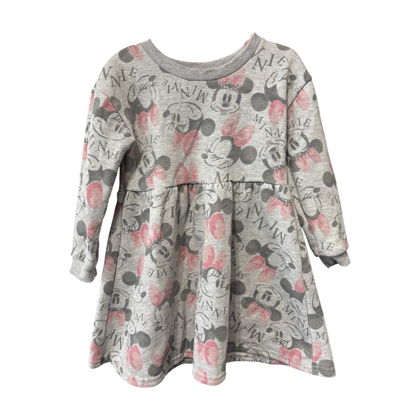 $5 - Gray Minnie Sweater Dress - Disney - 3T