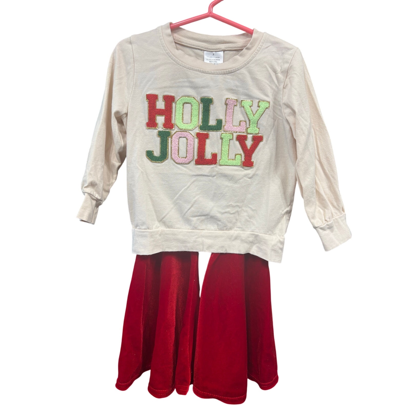 $7 - "Holly Jolly" Christmas Outfit - 3T