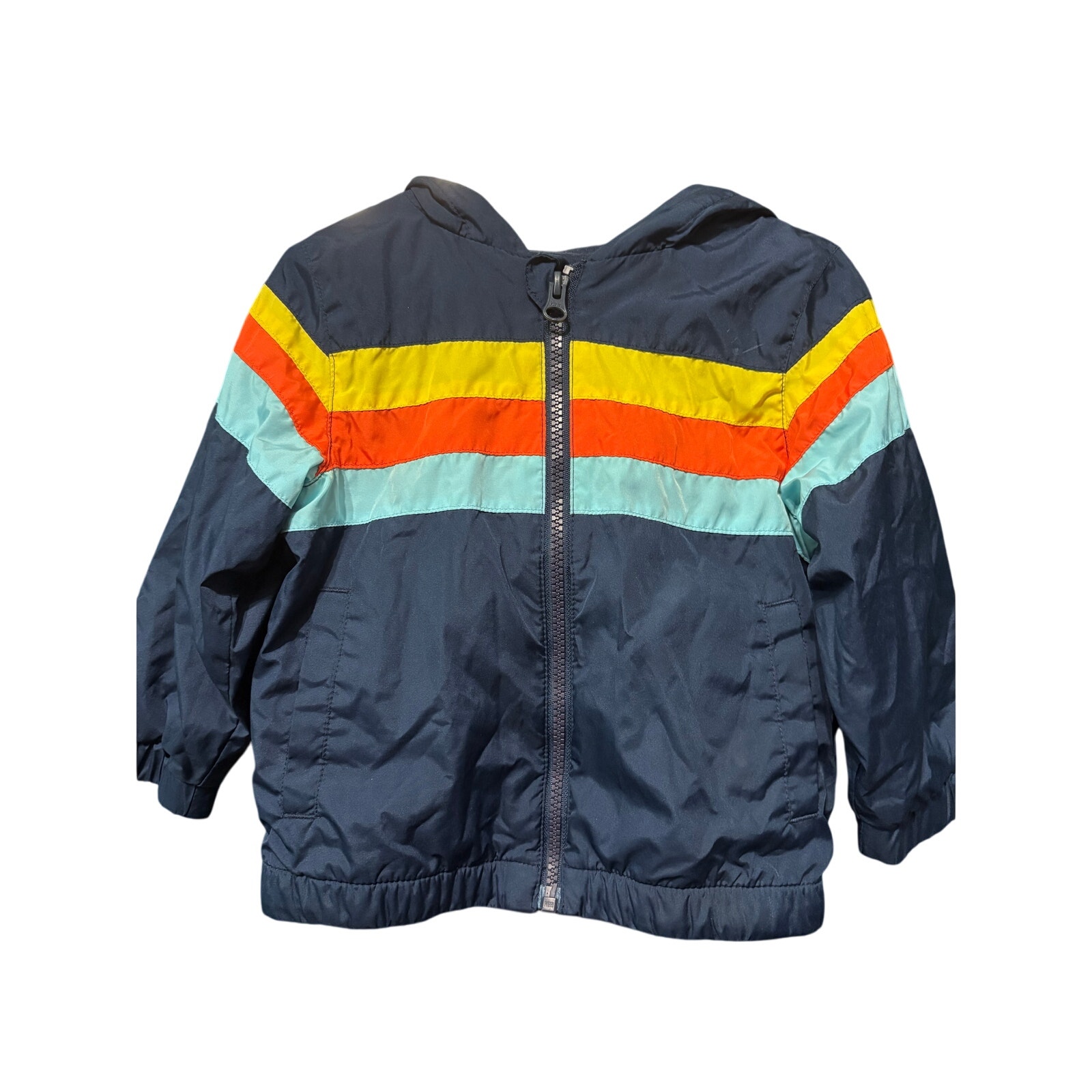$4 - Striped Zip-Up Jacket w/ Hood - Wonder Nation - 2T