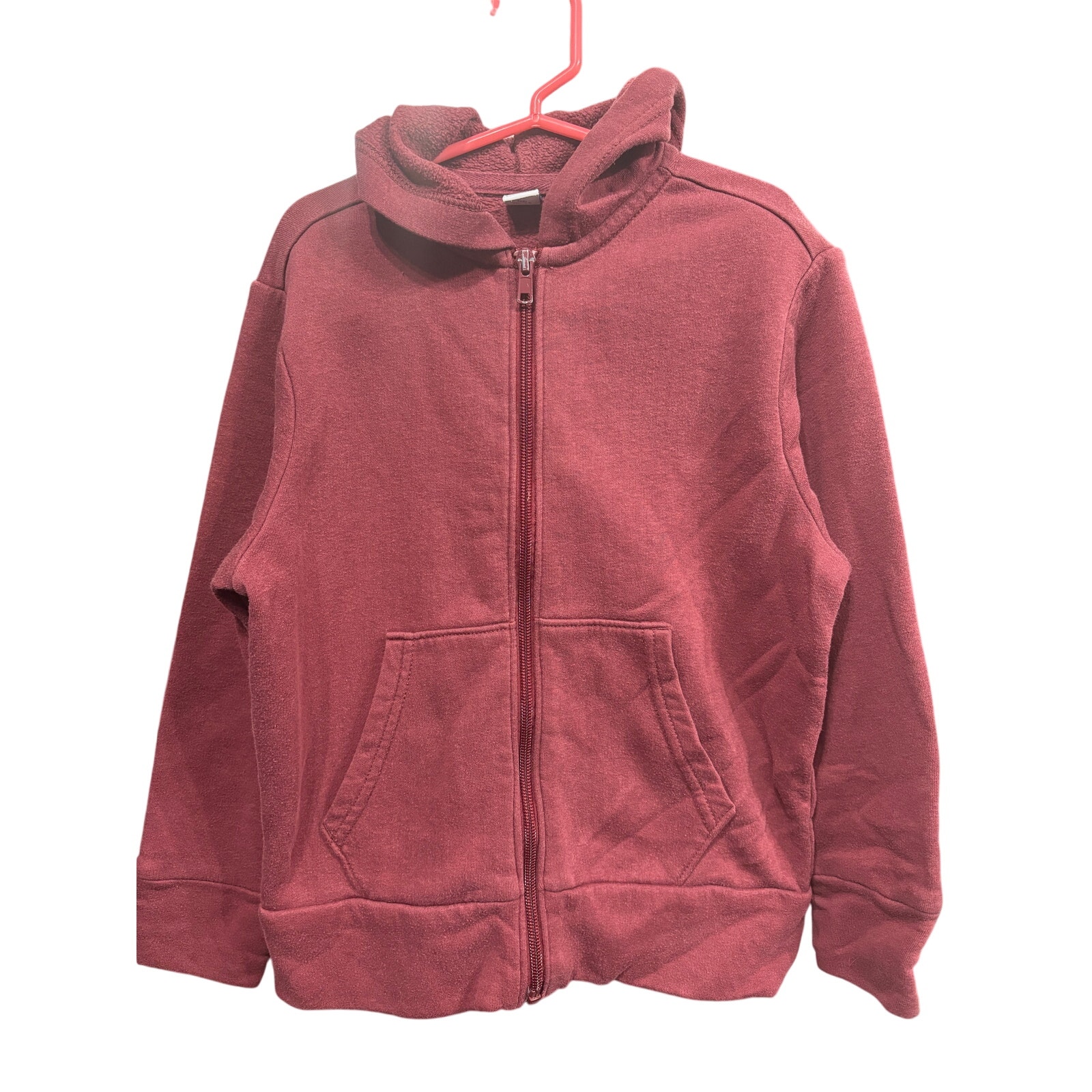 $5 - Maroon Hooded Jacket - Old Navy - S (6-7)